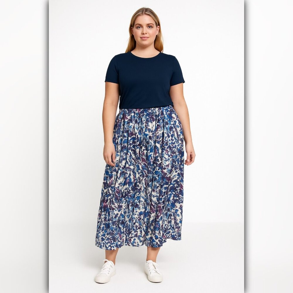 A371 • Watercolor Bloom Maxi Skirt